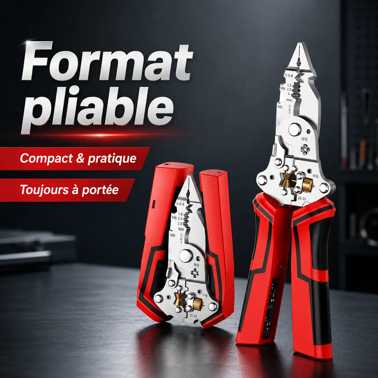 VoltixPro™ 16-en-1 – Pince à Dénuder Multifonction Pliable ⚡🔴
