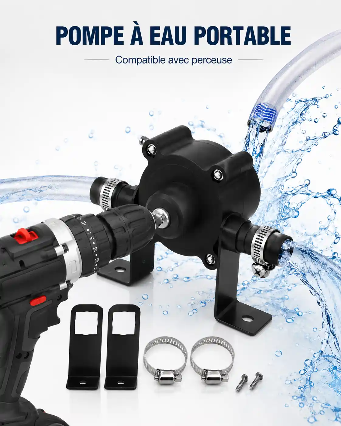 AquaDrill Pro™ – Mini Pompe à Eau Portable pour Perceuse 💧🔧