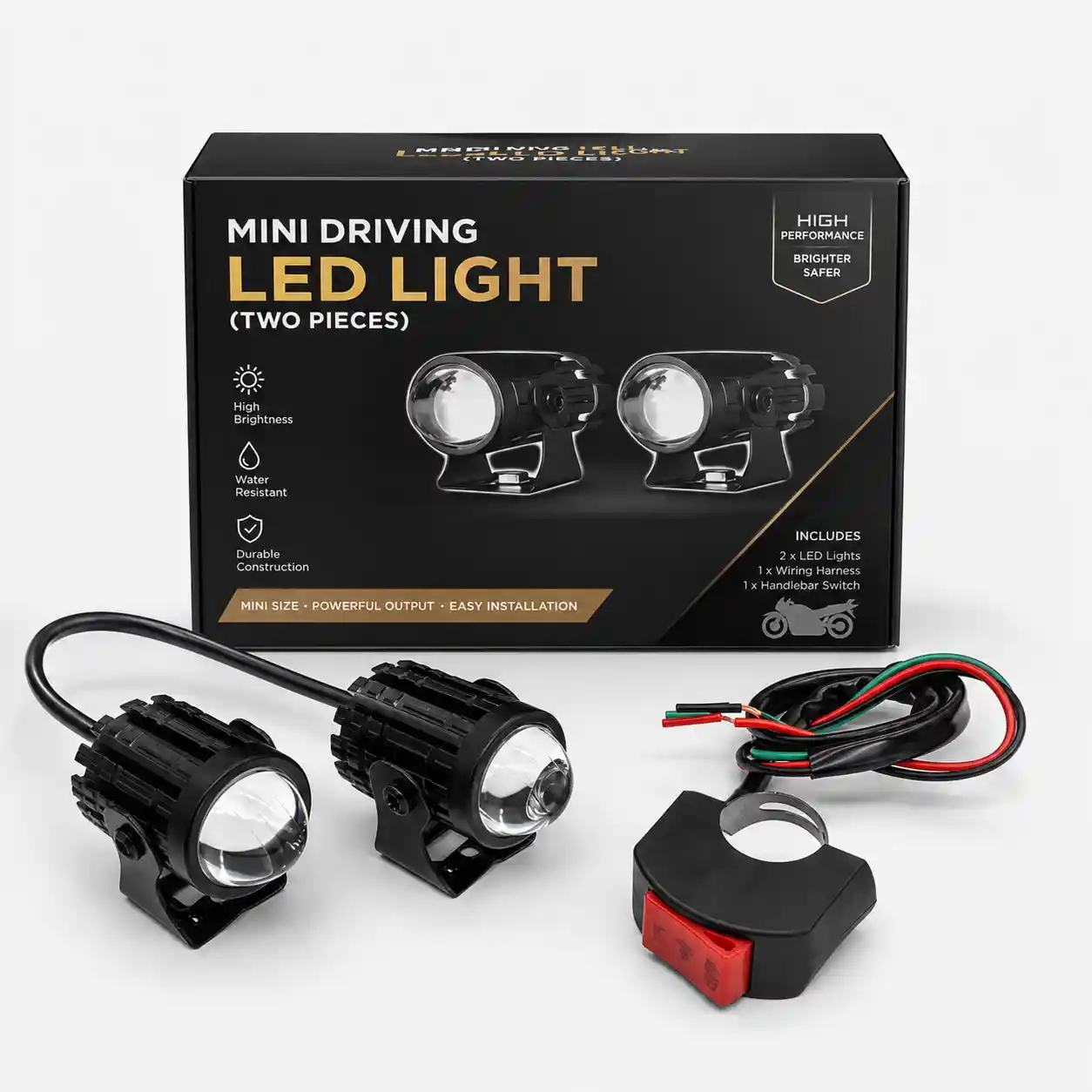 LumiRoute Mini™ – Pack 2 Mini Phares LED Blancs pour Moto 🏍️✨