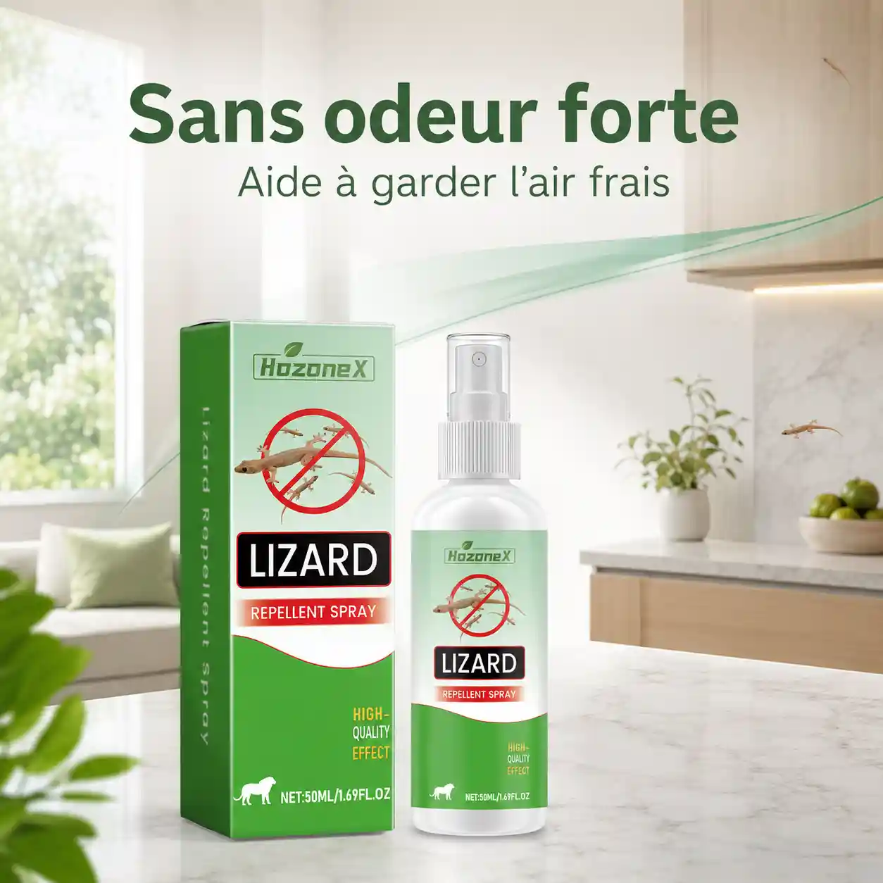 🦎🚫 GeckoShield Maison™ – Spray Répulsif Anti-Lézards 50ml