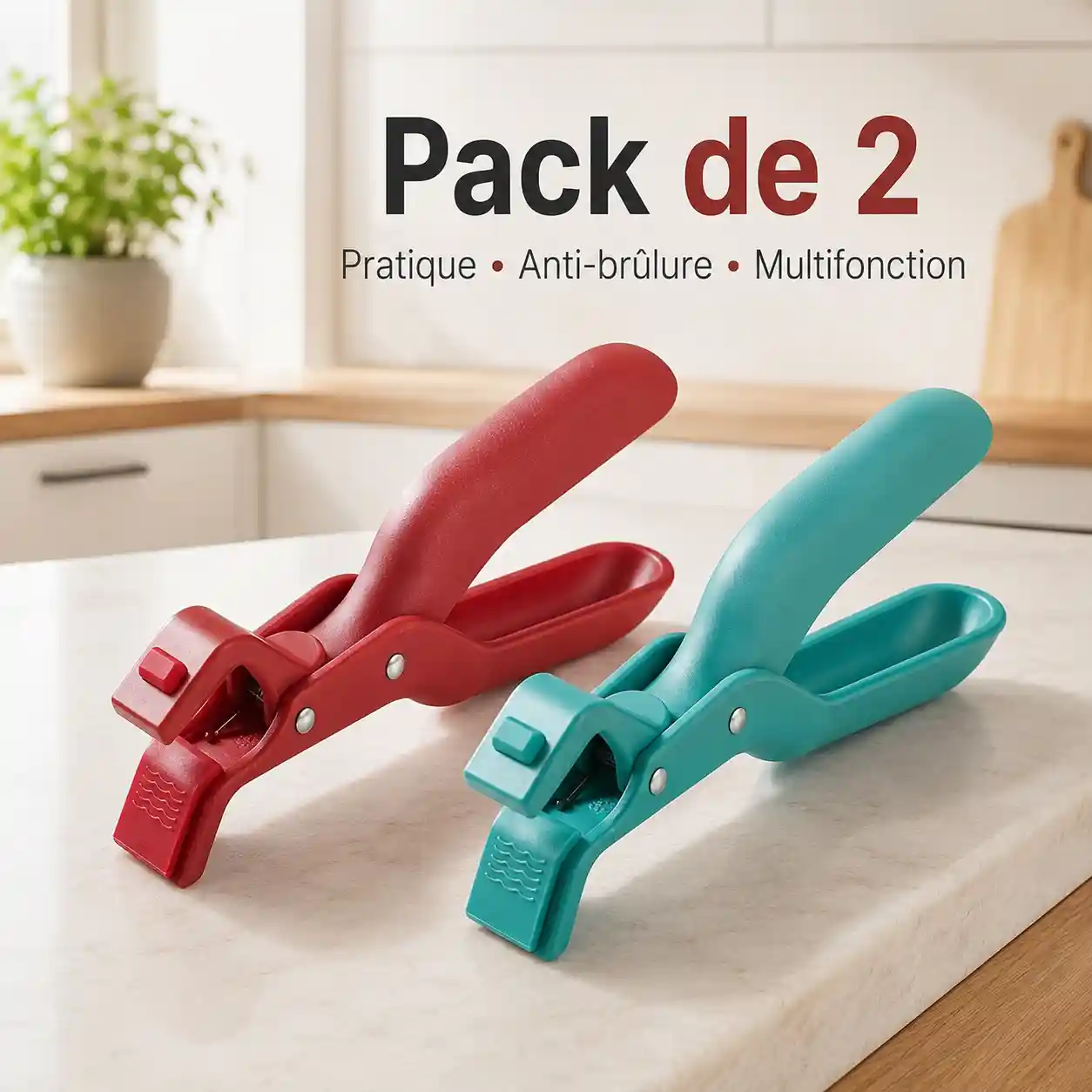 GripChaud™ – Pince Anti-Brûlure Multifonction Pack de 2 🍽️✨
