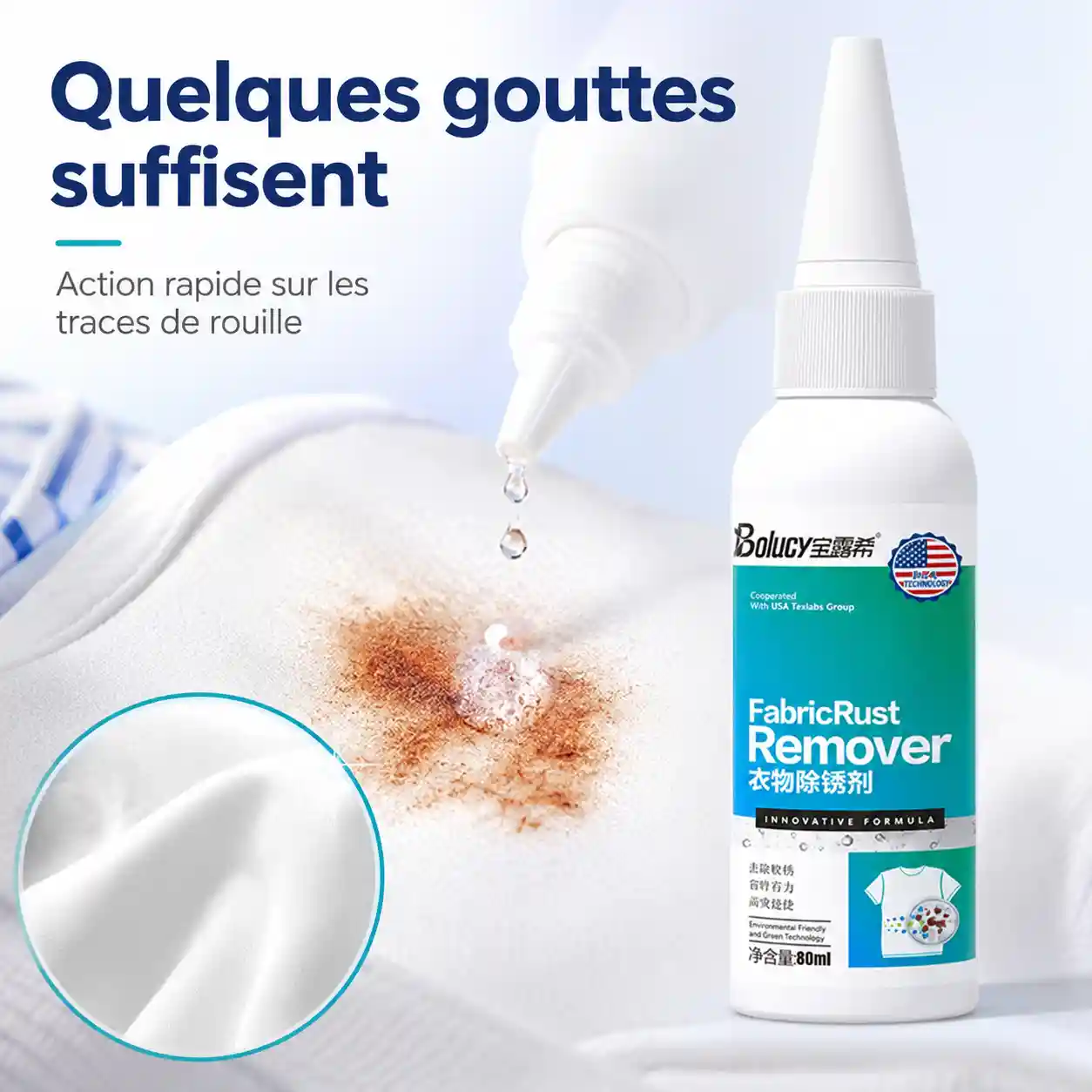 RustAway Textile™ – Détachant Anti-Rouille pour Vêtements ✨👕
