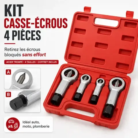 🔩 NutBreak Pro™ – Kit Casse-Écrous Professionnel 4 Pièces 🔧